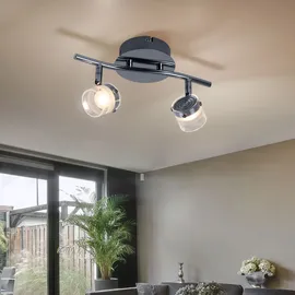 ESTO 2 flammig beweglich Glas silber klar satiniert