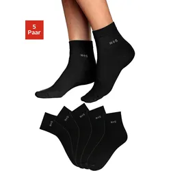 Kurzsocken H.I.S, Damen, Gr. 39-42, schwarz, Polyamid, Baumwolle, Elasthan, uni, elastisch, Socken, mit Bündchen über dem Knöchel
