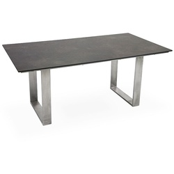 Tisch Noah Profilkufe Edelstahl - 160 x 95 cm HPL Granit-Design