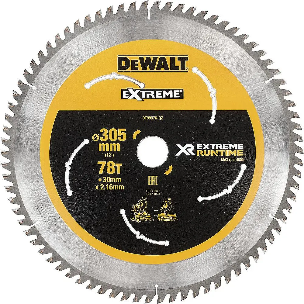 Kreissägeblatt DeWALT DT99576 ø: 305x30mm (78 Zähne)