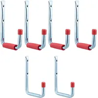 Relaxdays Wandhaken 6er Set, 2 Größen, bis 17,5 kg,