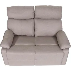 MCW 2er Kinosessel MCW-L93, Relaxsessel Fernsehsessel Sofa, Armlehne Liegefunktion Nosagfederung Stoff/Textil ~ grau-braun