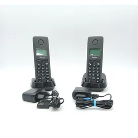 Gigaset Pure 120 Duo - 2 schnurlose Telefone mit Anrufschutz und ECO DECT - beleuchtetes Display - hörgerätekompatibel, anthrazit schwarz [Kompatibel in DE, IT, FR, NL, BE, Che, AUT]