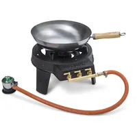 HOT WOK Gasbrenner Wok 12 kW Profi mit Wok, Schlauch und Regler