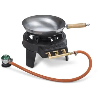HOT WOK Gasbrenner Wok 12 kW Profi mit Wok, Schlauch und Regler