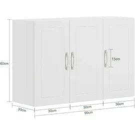 SoBuy Hängeschrank 90 x 60 x 30 cm Weiß