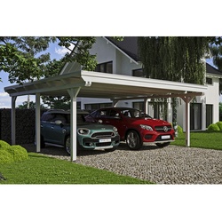 SKANHOLZ Carport »Emsland«, BxT: 613 x 604 cm, Firsthöhe: 248 cm, farbbehandelt - weiss