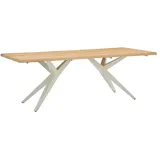 Musterring Gartentisch Dänemark 220 x 95 cm Teak Weiß Ivory