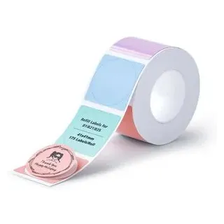 Niimbot Thermoetiketten, 41x41 mm, 1 x Rolle mit 175 Stück, bunt, Rund