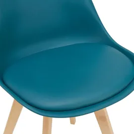 [en.casa] Esszimmerstuhl Fläten Kunstleder Türkis 6er Set