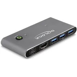 Delock HDMI KVM Switch 8K 60 Hz mit USB 5 Gbps Dockingstation