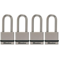 Master Lock M530XKADLHCCSEN Vorhängeschloss mit ummanteltem Bügel und 5,1 cm Bügelabstand, gleichschließend, 1,9 cm breit 4er-Pack Keyed Alike