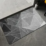 Badezimmerteppich Super Absorbierende Rutschfester Badematte, Badematten Badteppich 40x60cm Badvorleger Extra DüNn Schnelltrocknende Waschbare Badematte Home Rug, Badmatte Bodenmatte Floor Mat Grau