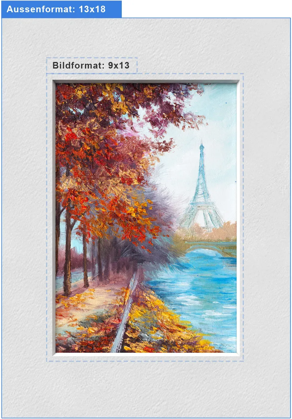 Nielsen Fertig-Passepartout - 2,0 mm Stärke Weiß / 13 x 18 / 9 x 13