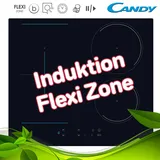 Candy autarkes Induktionskochfeld 60 cm Schwarz Rahmenlos 4 Kochzonen FLEXI Zone