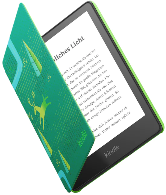 Amazon Kindle Paperwhite Kids 2021 - 8GB eReader mit Juwelenwald-Hülle