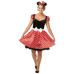 Rubie ́s Kostüm Freches Minnie Maus Kostüm, Süßes Mäuschenkostüm im Pünktchen-Look rot