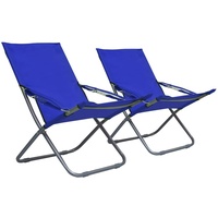 vidaXL Klappbare Strandstühle 2 Stk. Stoff Blau