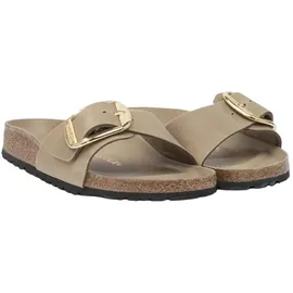 Birkenstock für Damen. 1030467 Leder-Sandalen Madrid Big Buckle" (Schmale Passform) hellbraun 36 Wohnung, Keine, Lässig