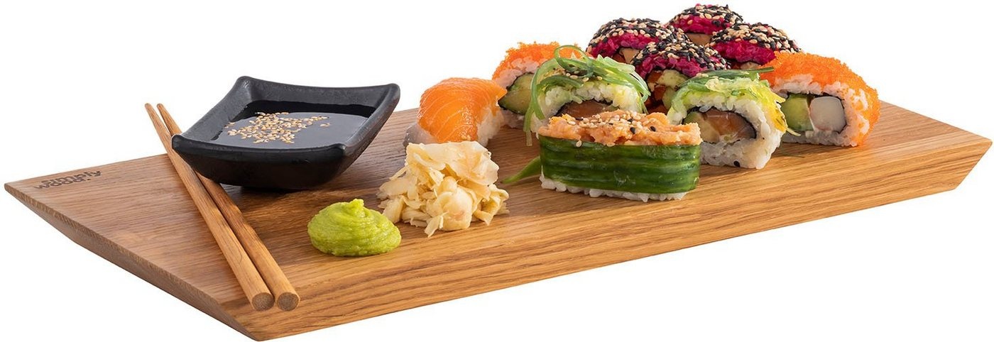 Produktbild APS Tablett Simply Wood, Eichenholz, vielseitige Nutzung, z.B. für Sushi braun