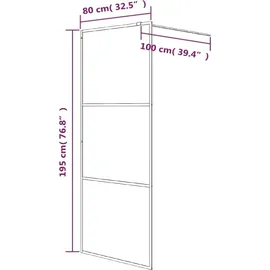 vidaXL Duschwand für Begehbare Dusche Silbern 80x195 cm ESG-Klarglas