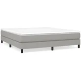 vidaXL Boxspringbett mit Matratze Hellgrau 180x200 cm Stoff