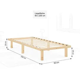 Homestyle4u 90 x 200 cm Braun