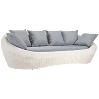 Vente-unique Gartensofa 3-Sitzer Polyrattan - Elfenbeinweiß - WHITEHEAVEN von
