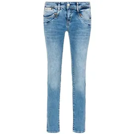 Herrlicher Damen Jeans Hose SlimJeans Pitch Slim Reused Denim After Rain Blue aus Bio-Baumwolle (DE/NL/SE/PL, Bundweite & Schrittlänge, 26, 30, After rain) - 26W / 30L