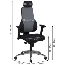 FineBuy QENTIN Stoff Schwarz/Grau
