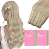 YoungSee Echthaar Tressen Blond 40 cm Tressen Echthaar zum Einnahen Blond Strahnchen Weaving Extensions Echthaar Weft Hair Extensions Haartressen Echthaar Weave Extensions Echthaar 100g #18/613