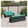 vidaXL Gartensofa-Set 8-tlg. schwarz/blau