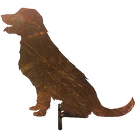 itsisa ® Dekofigur Hund im Rost Design, Labrador Rostfigur für den Garten, Gartendeko, Metalldeko