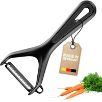 Westmark Julienne-Schneider, Gemüse-Schäler, Gentle, Grob gezackte Edelstahl-Klinge und Ausstecher,