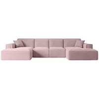 altdecor Wohnlandschaft Rosa, Textil, 6-Sitzer, U-Form 344x73x165 cm, Wohnzimmer, Sofas - Couches, Wohnlandschaften, Wohnlandschaften in U-Form