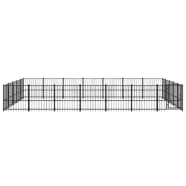 vidaXL Outdoor-Hundezwinger 32,93 m2 Stahl Schwarz