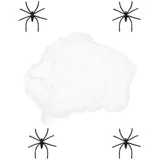Operitacx Halloween Deko Spinnennetz Nachtleuchtend mit Lustigen Spinnen Leichtes Cobweb Requisit aus Plastik und Baumwolle Einfach zu Platzieren für Innen Außendekorationen
