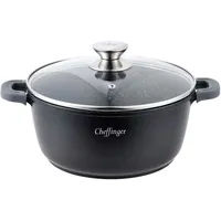 Cheffinger Aluguss Kochtopf Ø40cm mit Glasdeckel