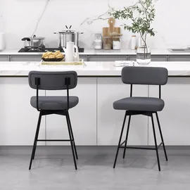Costway Esszimmerstuhl gepolstert grau 2er Set