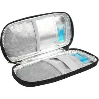 ACWOO Insulin Kühltasche, insulin Pen kühltasche mit 2 Kühlakku, TSA Diabetiker Tasche für Insulin Pen, Diabetikerzubehör, Epipen, Spritzen, Insulin, Reisen Diabetikertasche für Insulin (Schwarz)