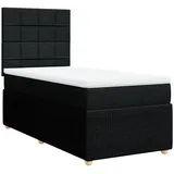 vidaXL Boxspringbett mit Matratze Schwarz 100x200 cm Stoff