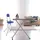 Ribelli Bügelstehhilfe Stehhilfe Stehstuhl 6-Fach höhenverstellbar klappbar Bügelstuhl Stehsitz ergonomisches Sitzen - Stehsitz zum Bügeln mit Rückenlehne (blau)