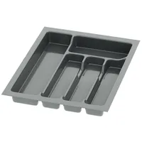 sossai® Besteckeinsatz Divio für Schubladen 33 x 43 cm 5 Fächer schwarz
