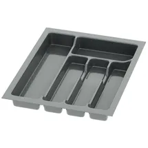 sossai® Besteckeinsatz Divio für Schubladen 33 x 43 cm 5 Fächer schwarz