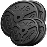 Marbo Sport Slim Guss Hantelscheiben-Set Gewichte mit ø30/31 mm Bohrung 60 kg / 2 x 20 kg + 2 x 10 kg - Marbo Sport