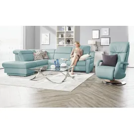 HIMOLLA Eckcouch Leder 2-Sitzer Blau