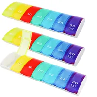 GOTRUST 3pcs Tablettenbox 7 Tage Deutsch, Medikamentenbox 7 Tage 1 Fach, Tabletten Organizer, Leicht Zu Öffnen Pillendose Woche Klein, Tablettendose für Unterwegs