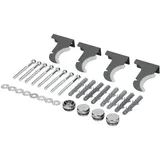 luxebath Halterung für Designheizkörper, Anthrazit, Montagematerial Befestigung Satz, Montage Set, Aufhängung Halter Satz Zubehör für gerade Modelle, inkl. Montageset