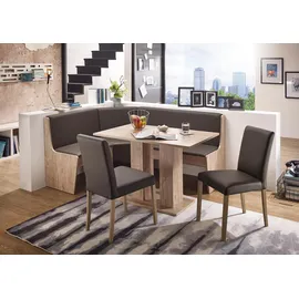 massivline&more Eckbankgruppe MASSIVLINE & MORE "Sylt", braun (holzwerkstoff mit farbe san remo dekor, lotos 5134 anthrazit, anthrazit, eichefarben), Kunstleder, Holzwerkstoff, Kunstleder, Sitzmöbel-Sets, Eckbankgruppe, Eckbank ist umstellbar, Eckbank mit Truhe