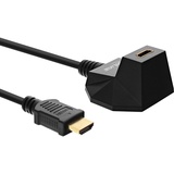 InLine 17531S HDMI mit Standfuß, HDMI-High Speed mit Ethernet, 4K2K, Stecker / Buchse, schwarz / gold, 1m